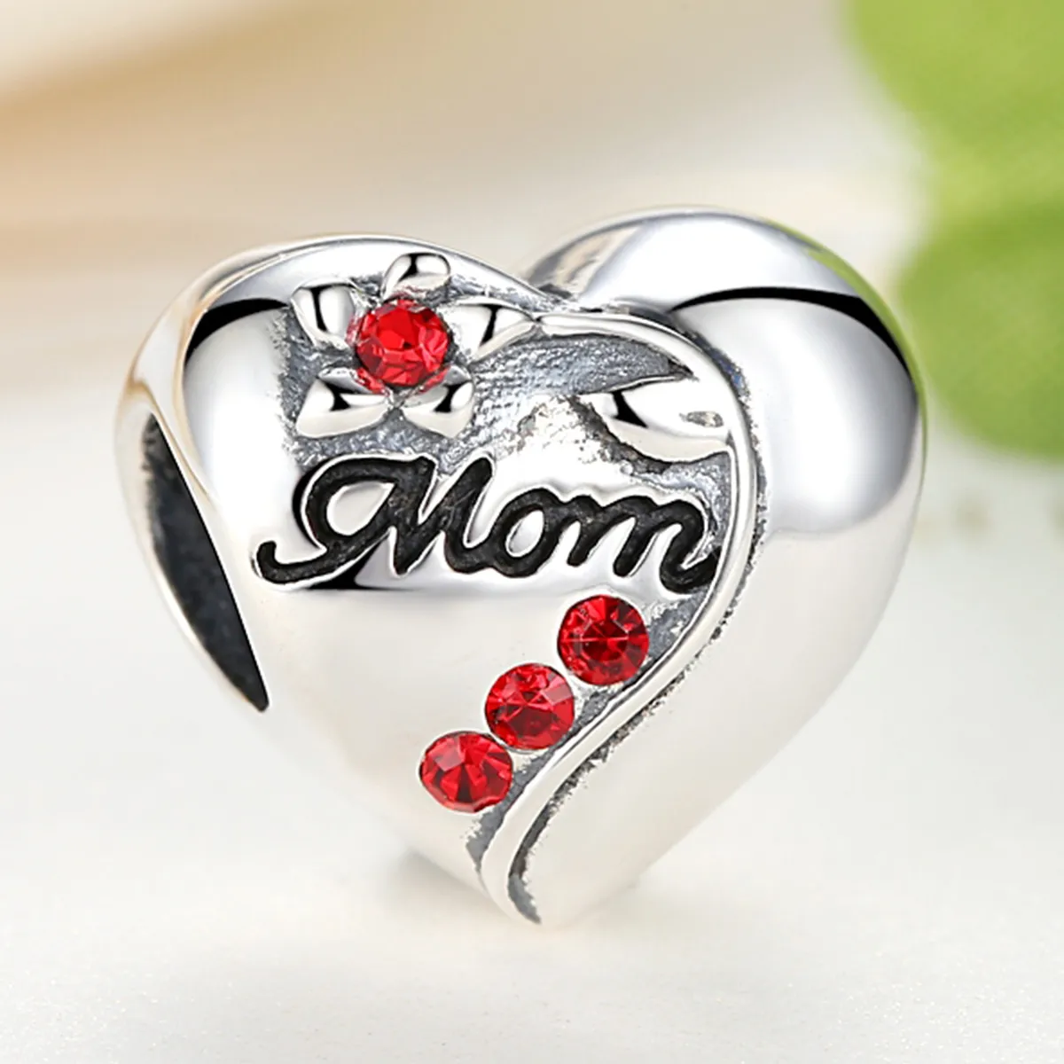 Pandora Style Silver Mom Heart Charm - SCC004