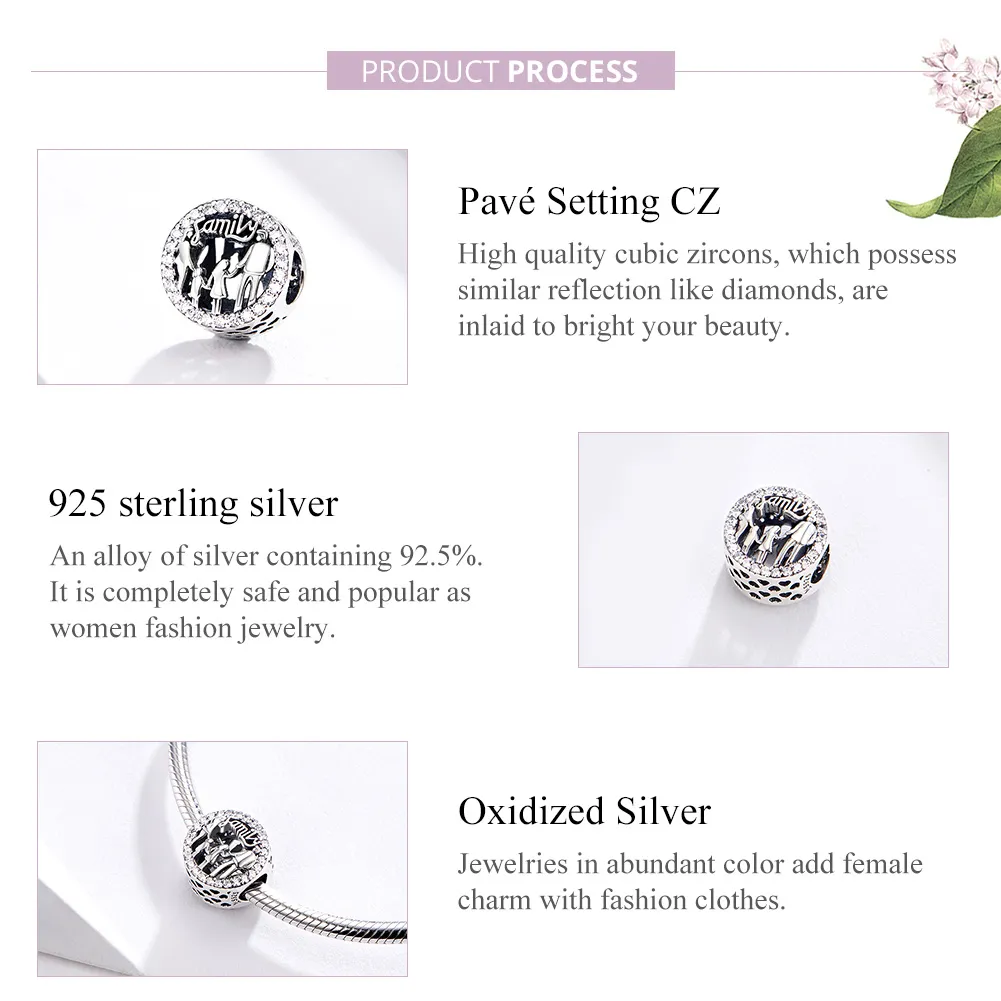 Pandora Style Silver My Family Charm - SCC1184