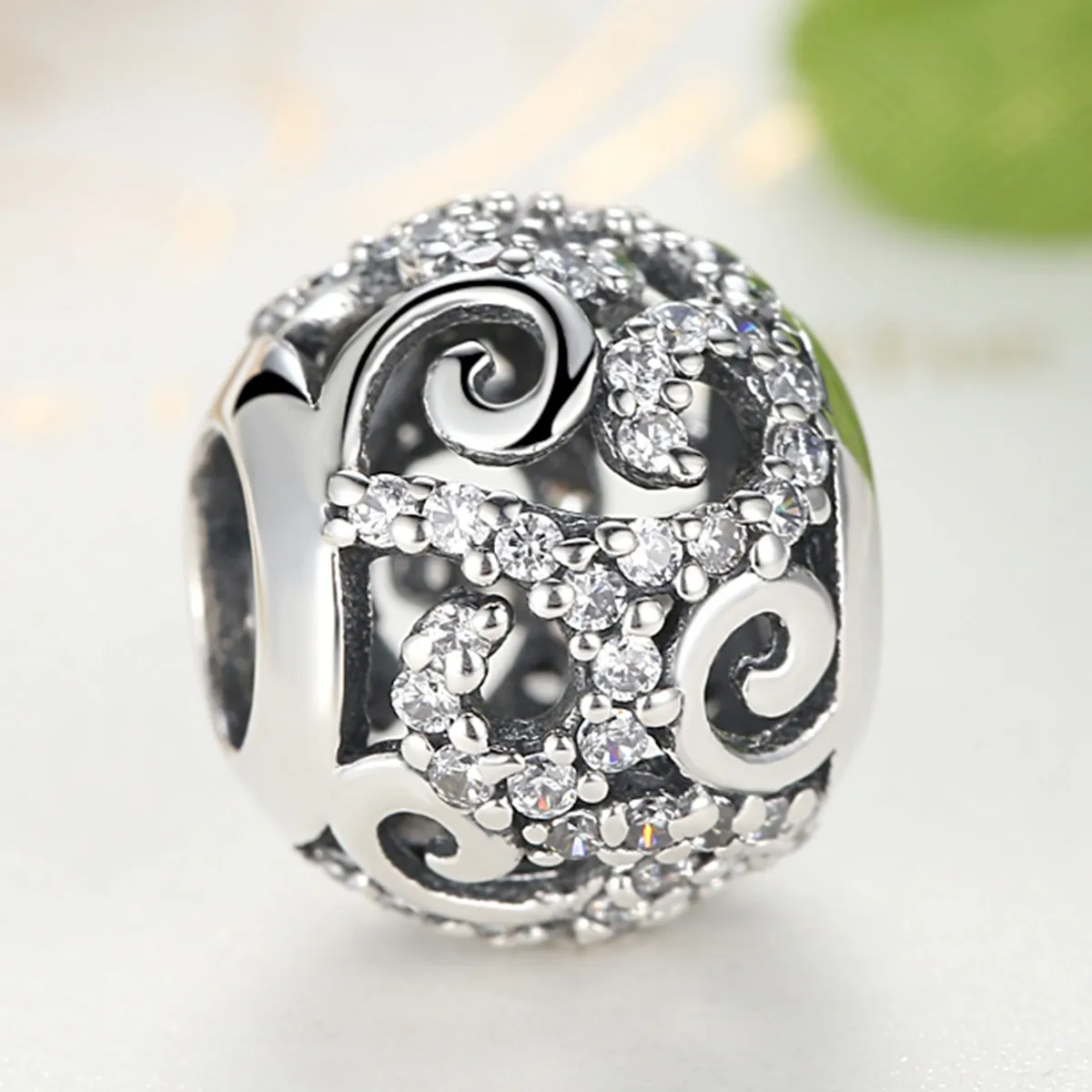 Pandora Style Silver Pavé Charm - SCC021