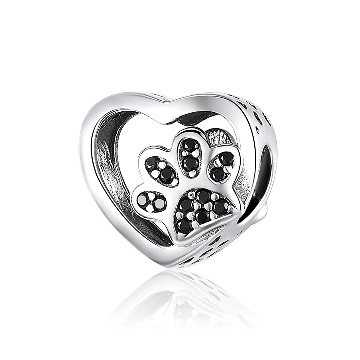 pandora style silver paw mark of pets charm scc1191bk