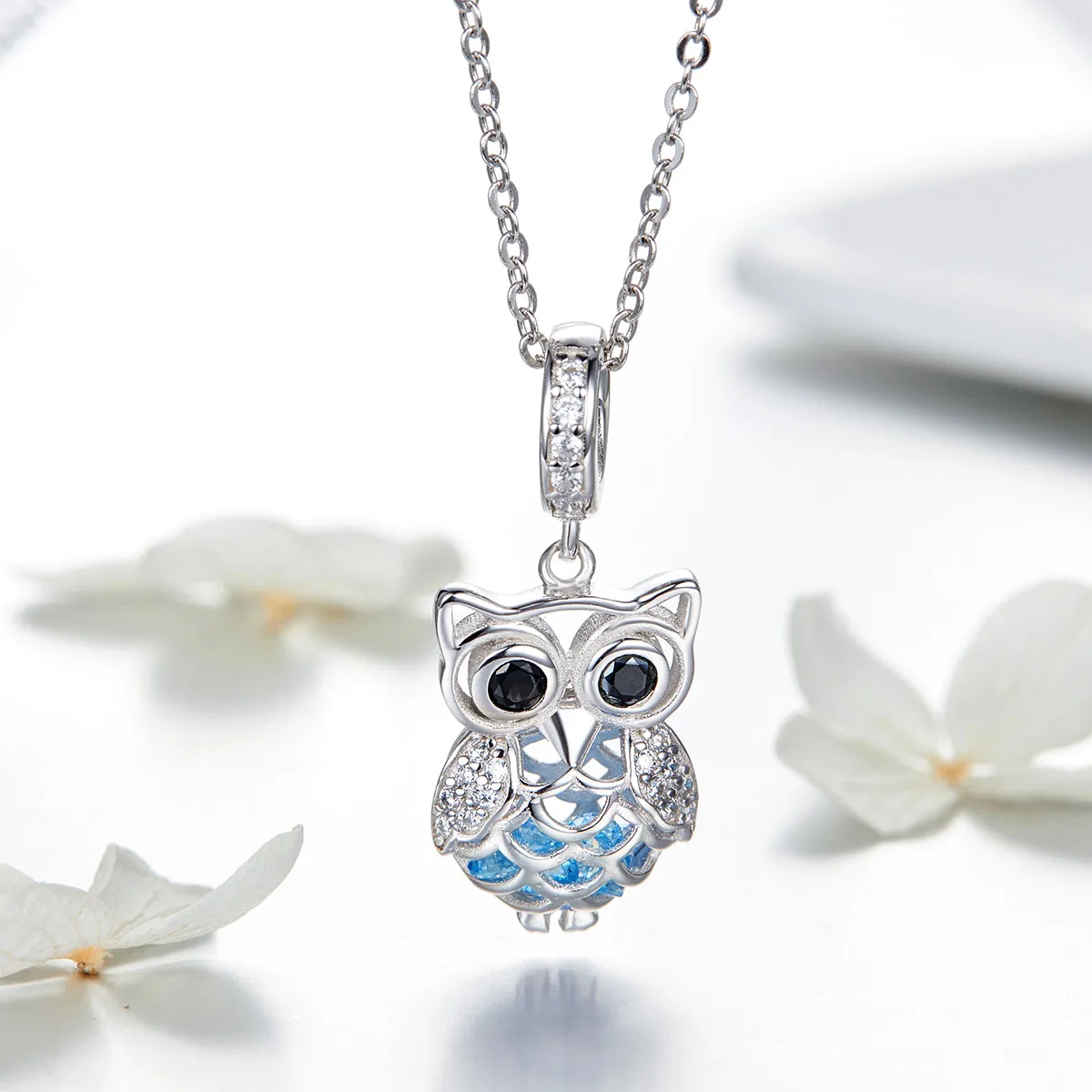 Pandora Style Silver Perpetual Owl Dangle - SCC1124