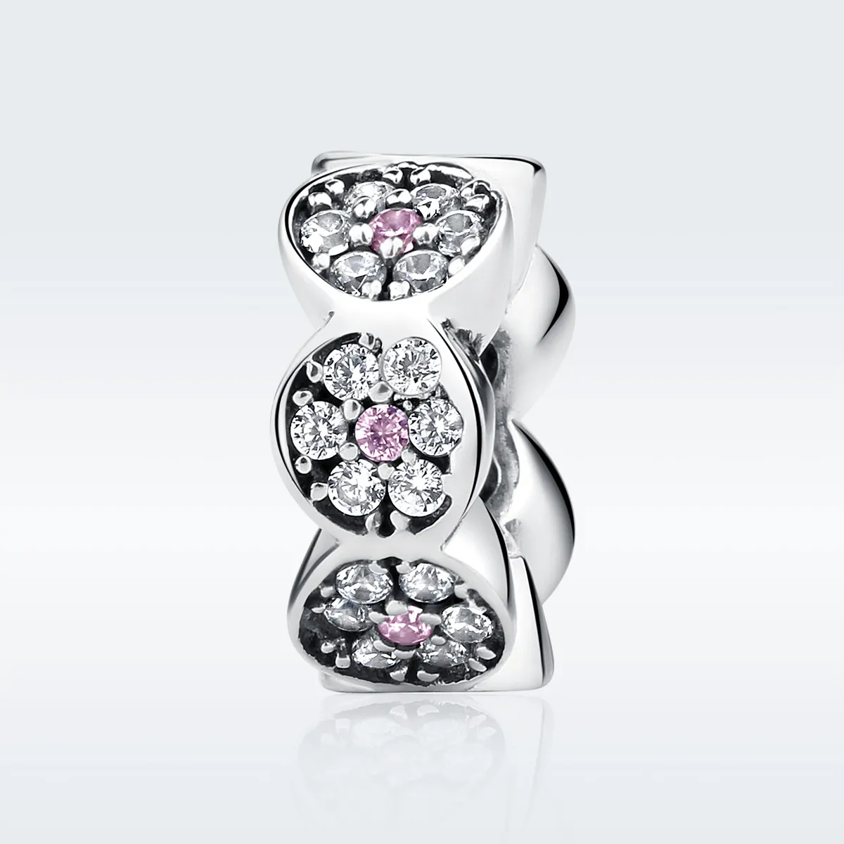 Pandora Style Silver Pink Garland Spacer - SCC101