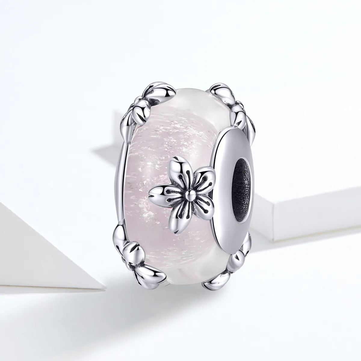 Pandora Style Silver Sakura Murano Glass Charm - SCC1302