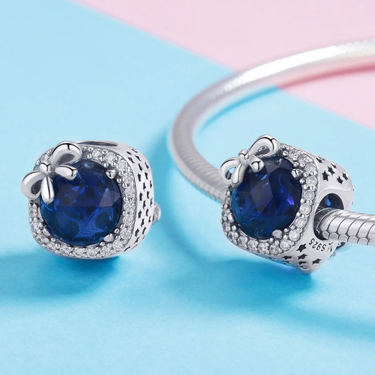 Pandora Style Silver Sapphire Charm - SCC1058