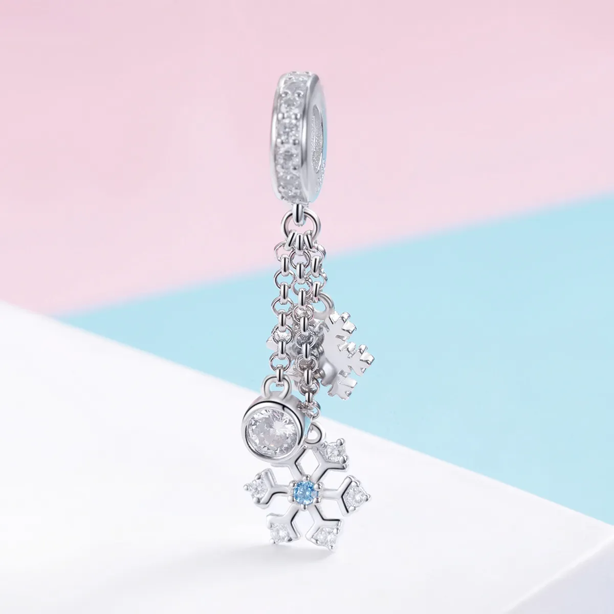 Pandora Style Silver Snowflake Dangle - SCC1020