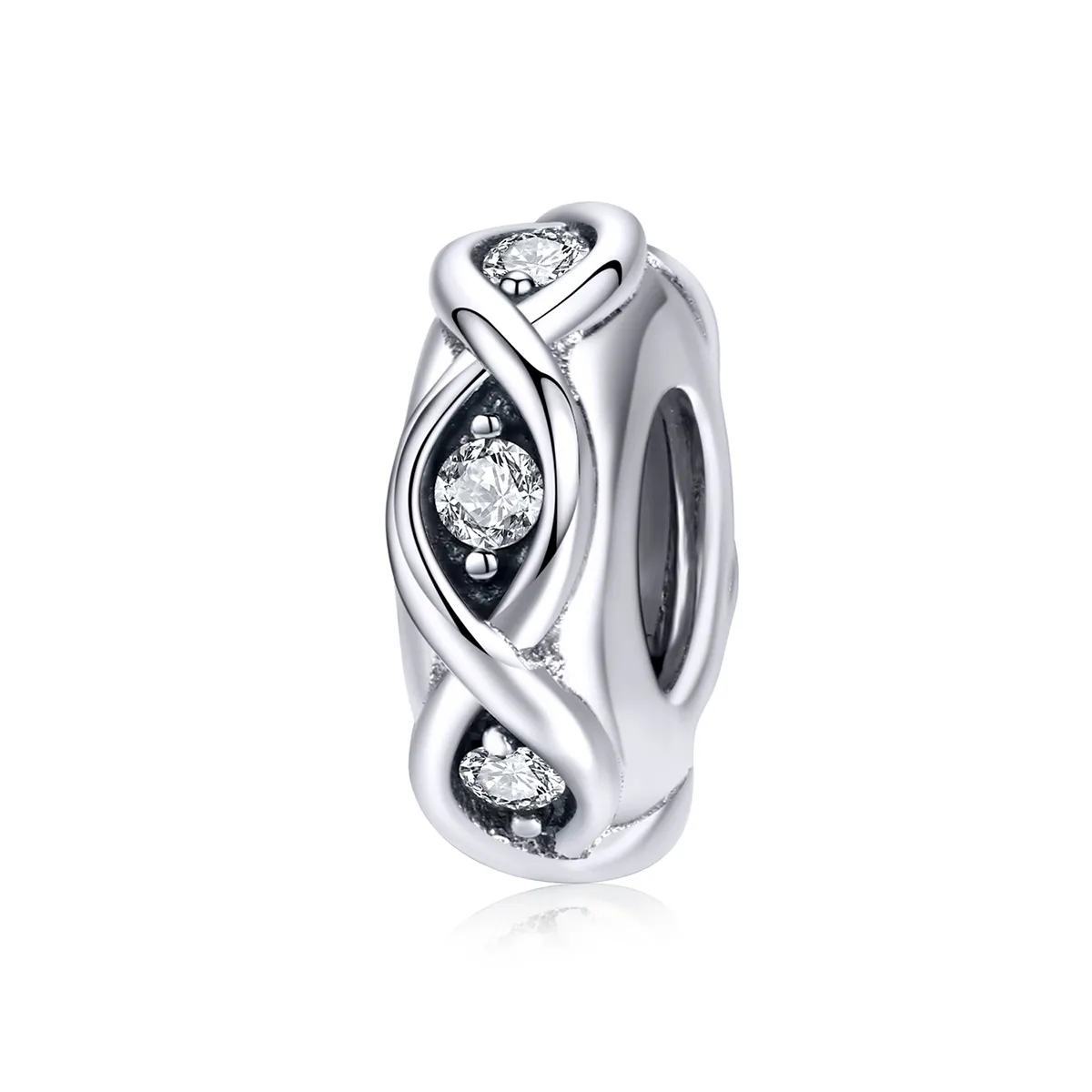 pandora style silver sparkle spacer scc1153