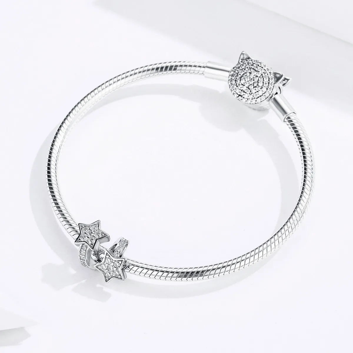 Pandora Style Silver Stars Dated Each Other Charm - SCC1244