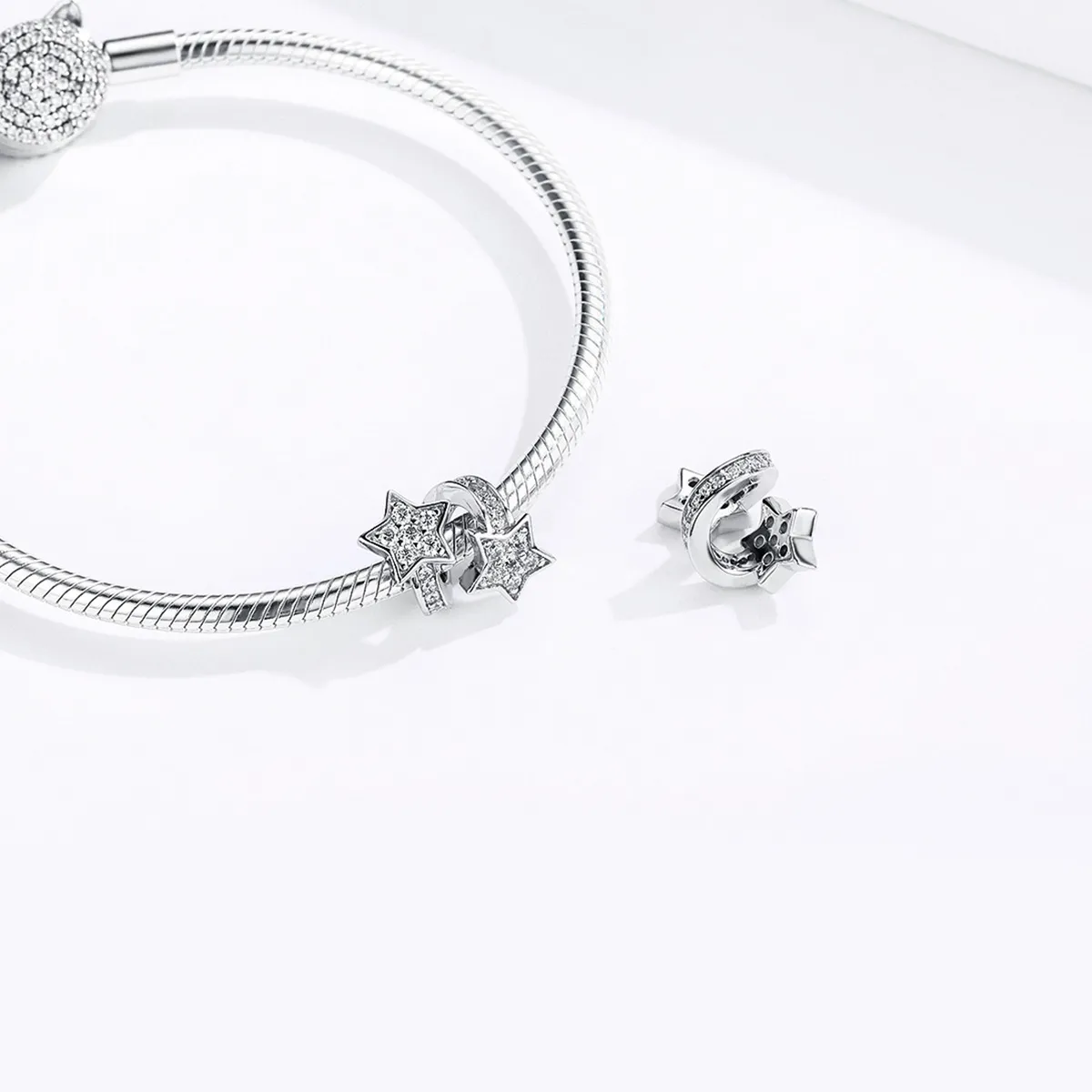 Pandora Style Silver Stars Dated Each Other Charm - SCC1244