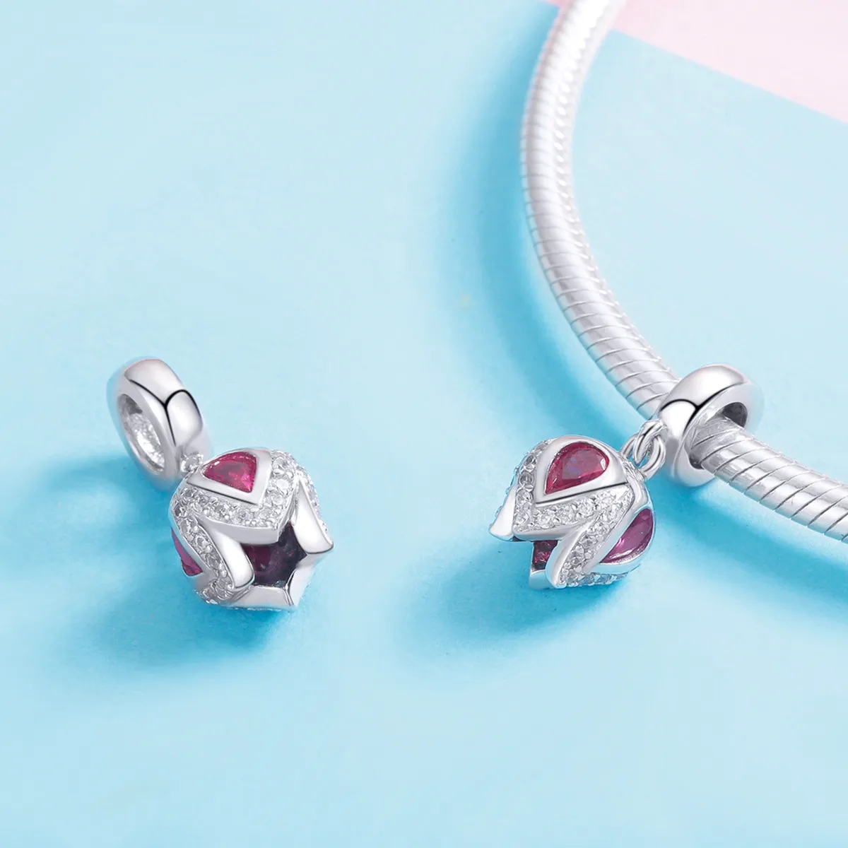 Pandora Style Silver Story of Tulip Dangle - SCC1027