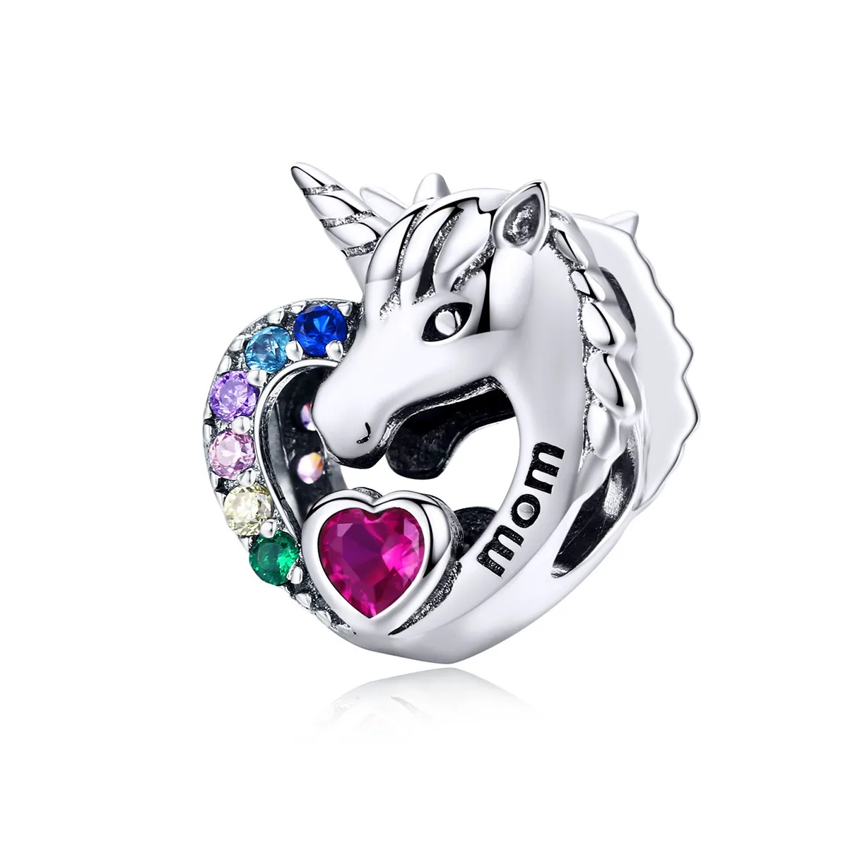 Pandora Style Silver Unicorn For Mom Charm - SCC1160