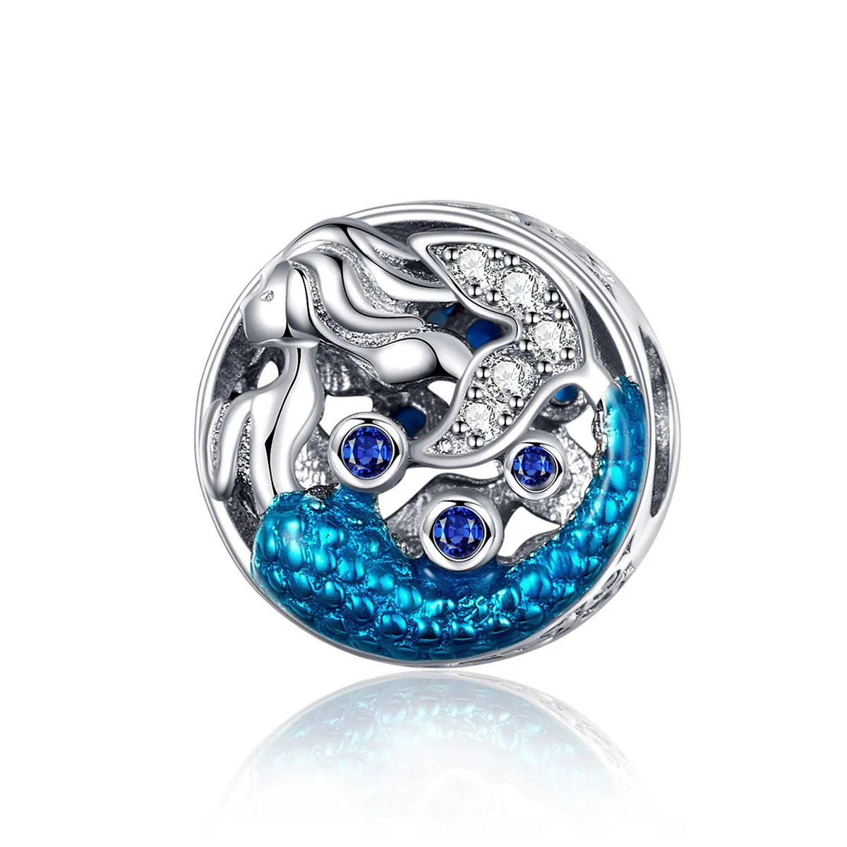 pandora style silver waiting for the mermaid charm scc1209