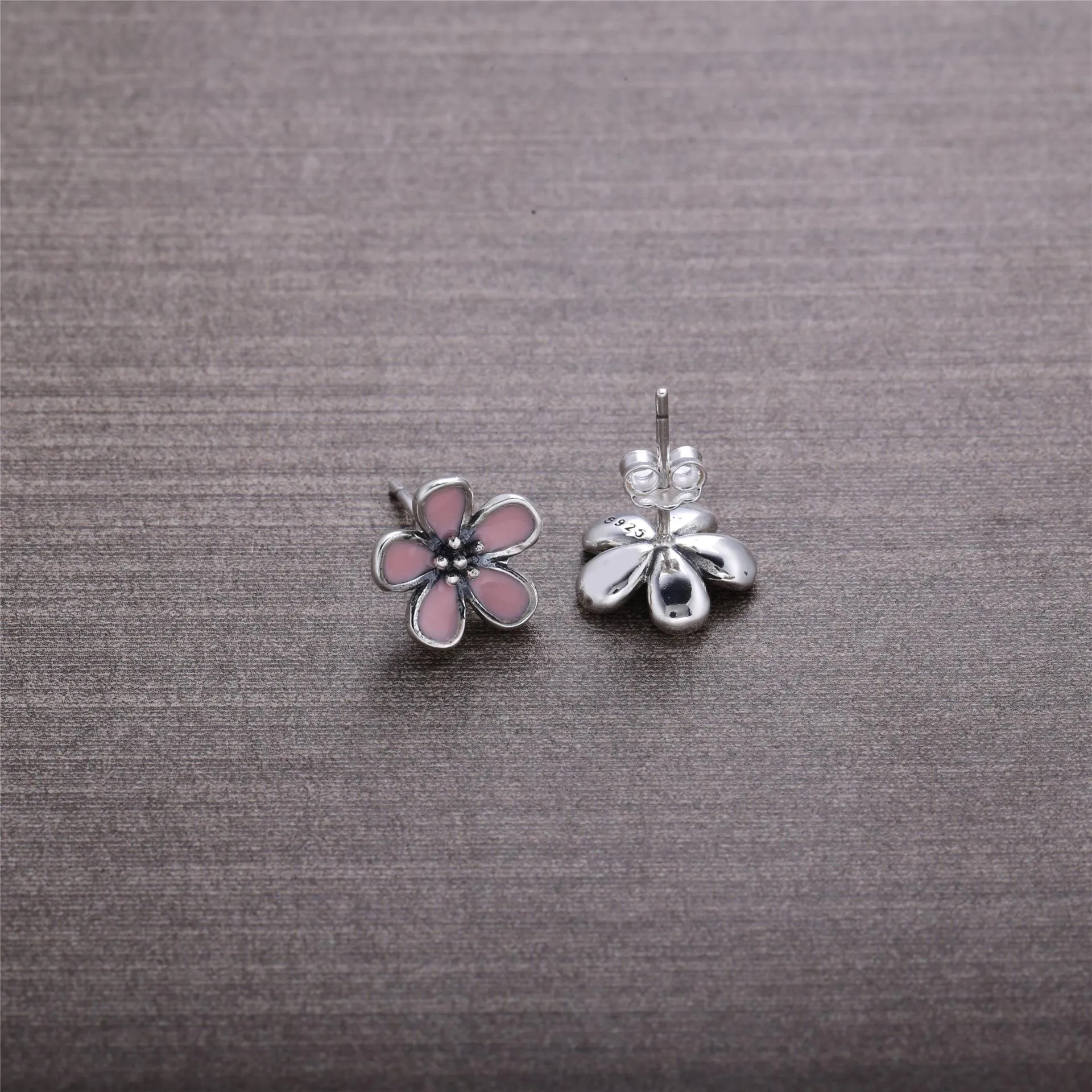 PANDORA Cherry Blossom with Pink Enamel Stud Earrings - 290537EN40