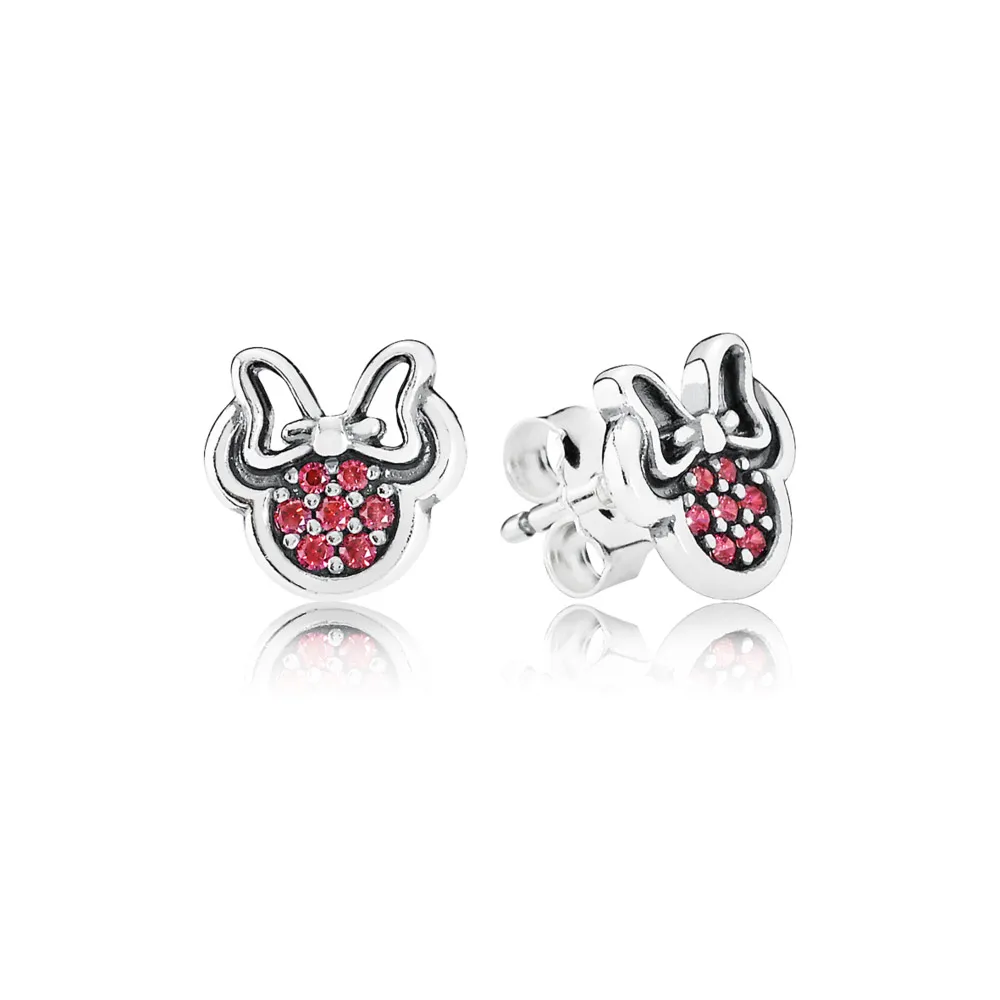 pandora disney minnie silver stud earrings 290580czr