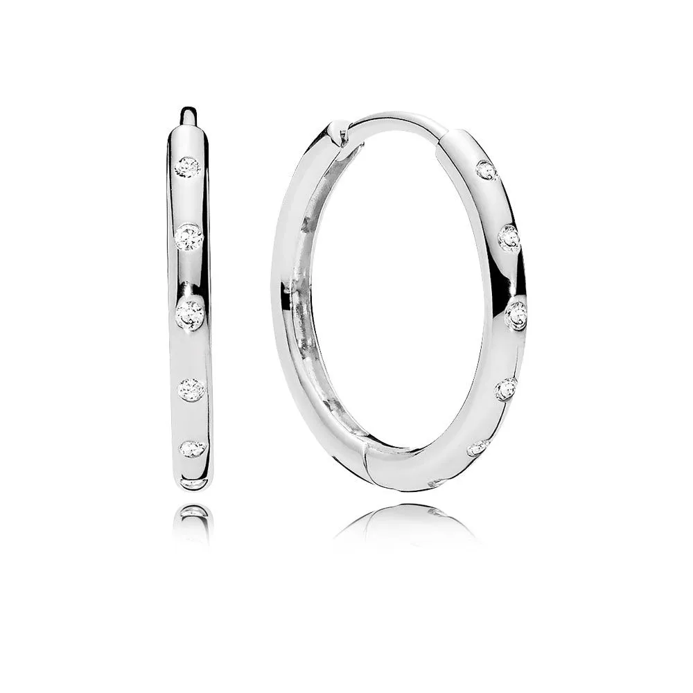 pandora droplets hoop earrings 296244cz