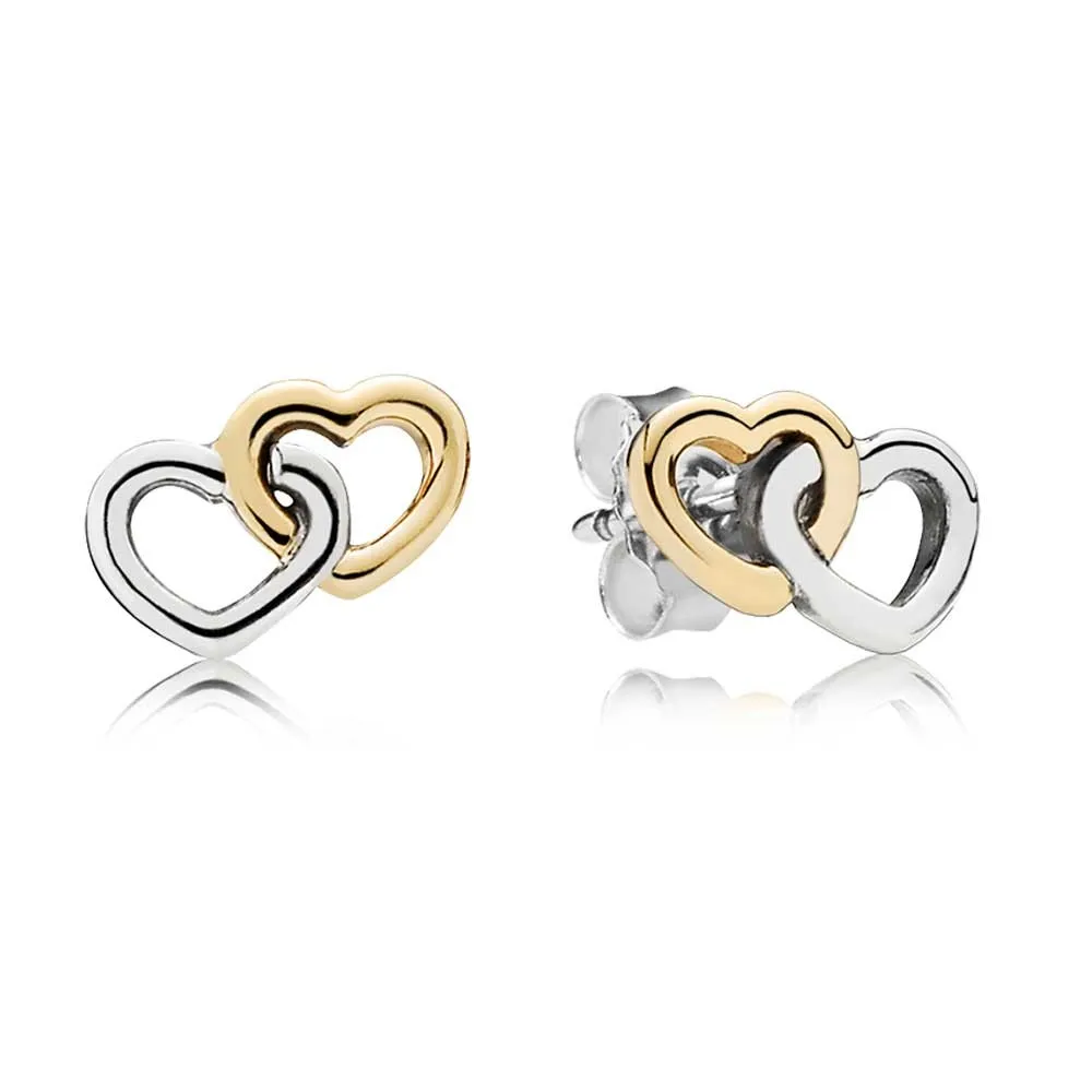 pandora entwined hearts stud earrings 290567