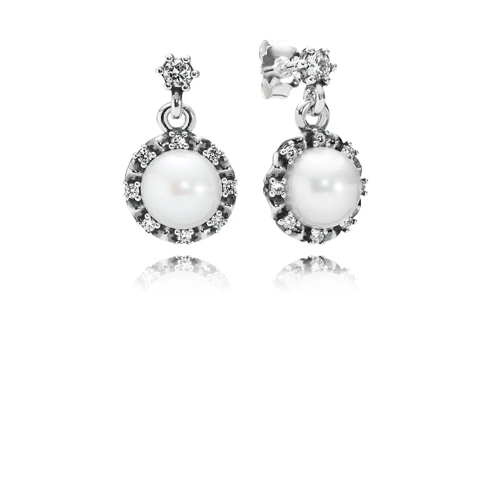 PANDORA Everlasting Grace Earrings, White Pearl & Clear Cz - 290562P