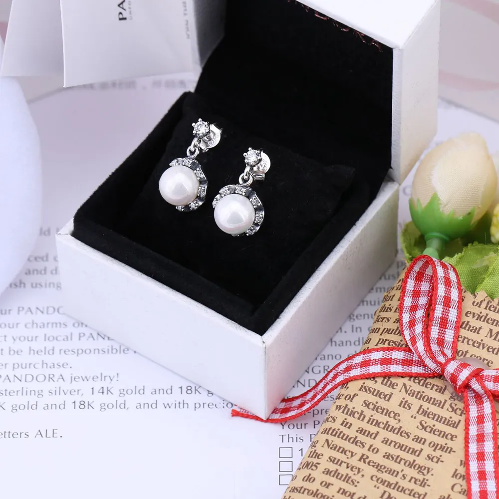 PANDORA Everlasting Grace Earrings, White Pearl & Clear Cz - 290562P