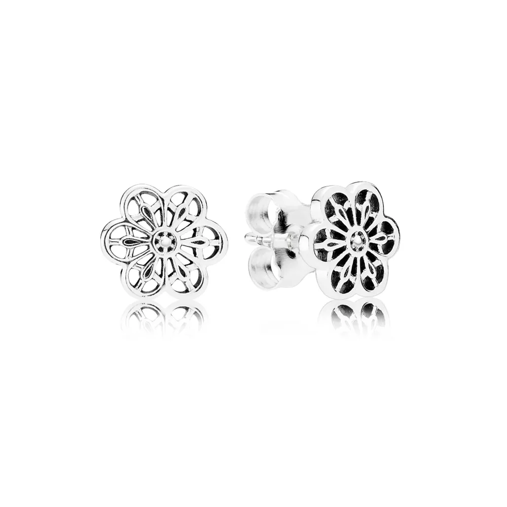 pandora floral daisy lace stud earrings 290692