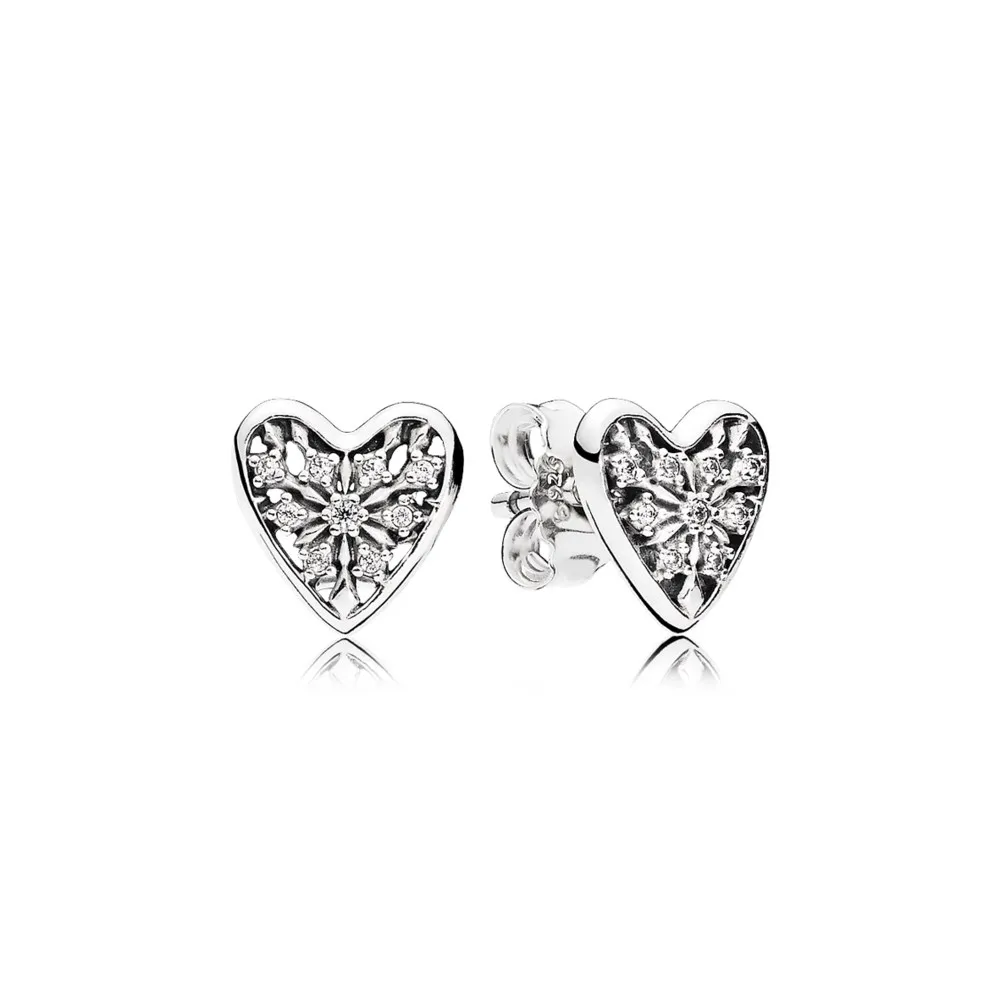 PANDORA Hearts of Winter Stud Earrings, Clear CZ - 296368CZ