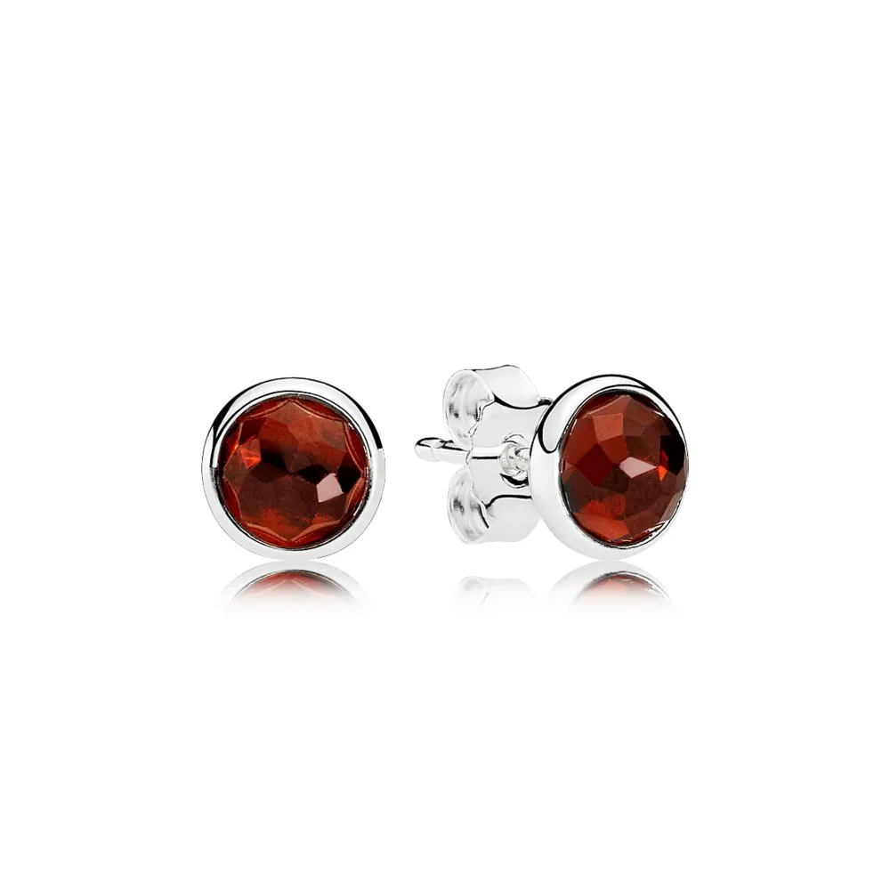 PANDORA January Droplets, Garnet Stud Earrings - 290738gr