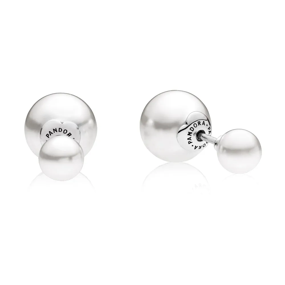 pandora luminous drops white crystal pearl stud earrings 290747wcp