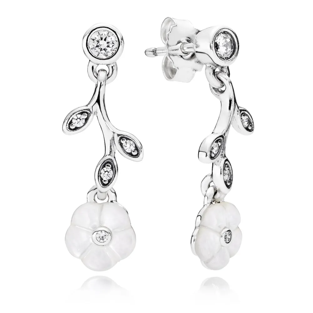 PANDORA Luminous Florals with Mother of Pearl Dangle Earrings - 290699MOP