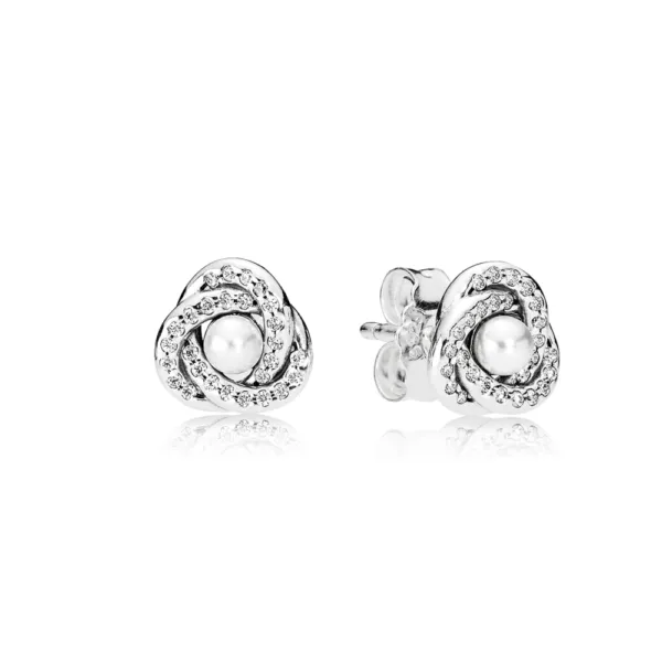 pandora luminous love knot stud earrings 290740wcp