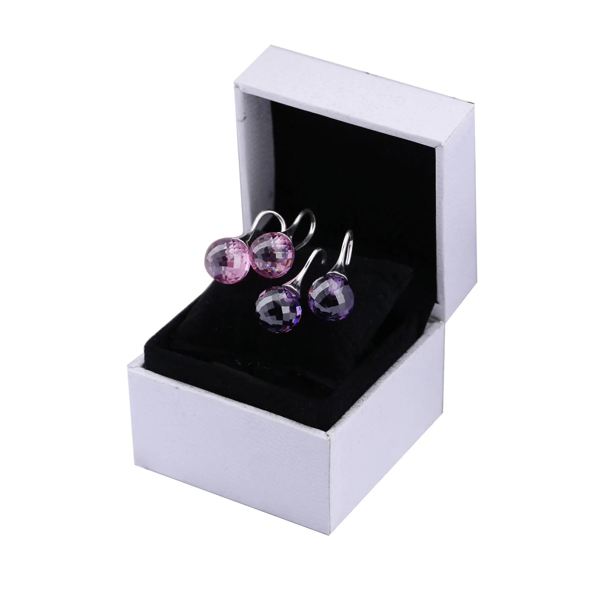 PANDORA Morning dew drop earrings, purple cz - 290552ACZ