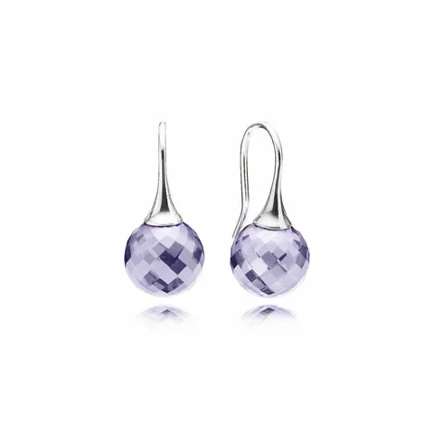 pandora morning dew lavender cz earrings 290552lcz