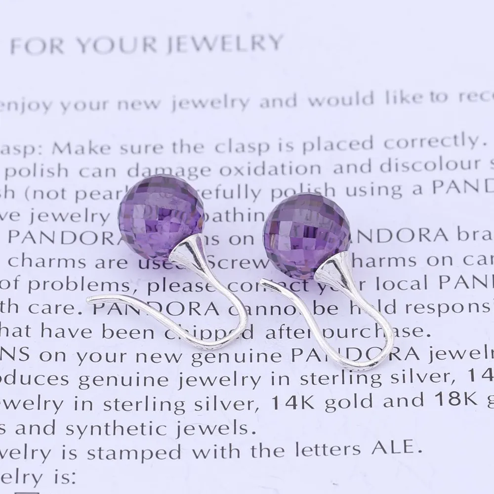 PANDORA Morning Dew, Lavender Cz Earrings - 290552LCZ