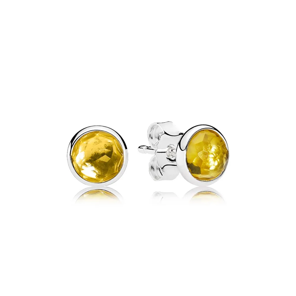 PANDORA November Droplets, Citrine Stud Earrings - 290738ci