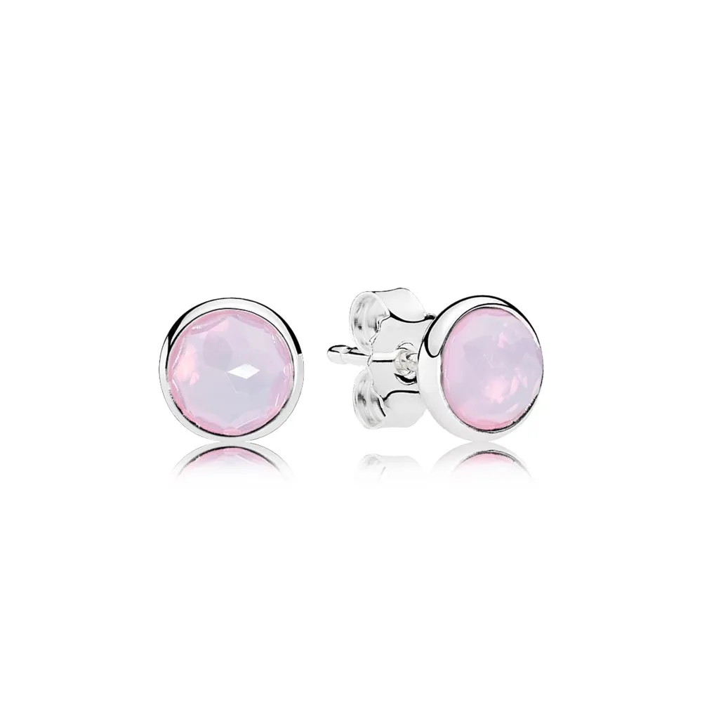 PANDORA October Droplets, Opalescent Pink Crystal Stud Earrings - 290738nop