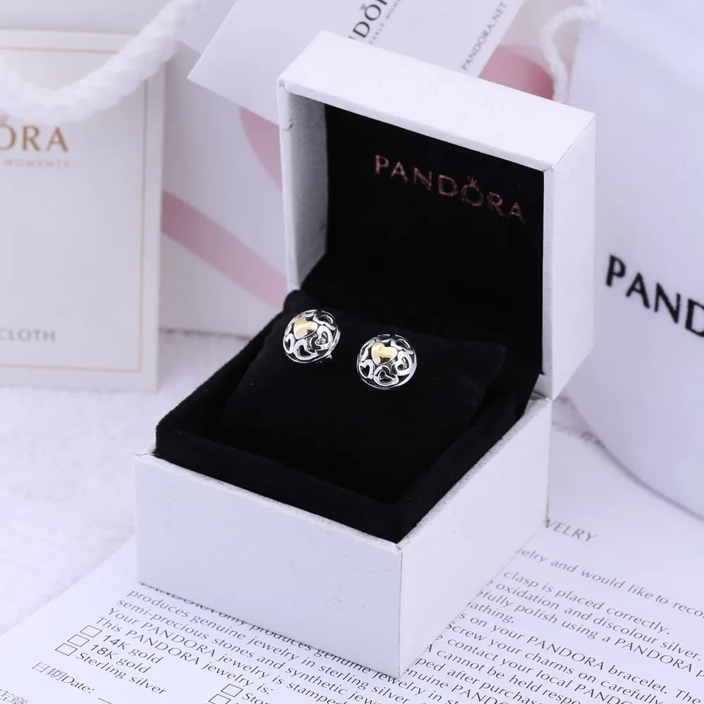 PANDORA Openwork Heart Stud Earrings - 290557