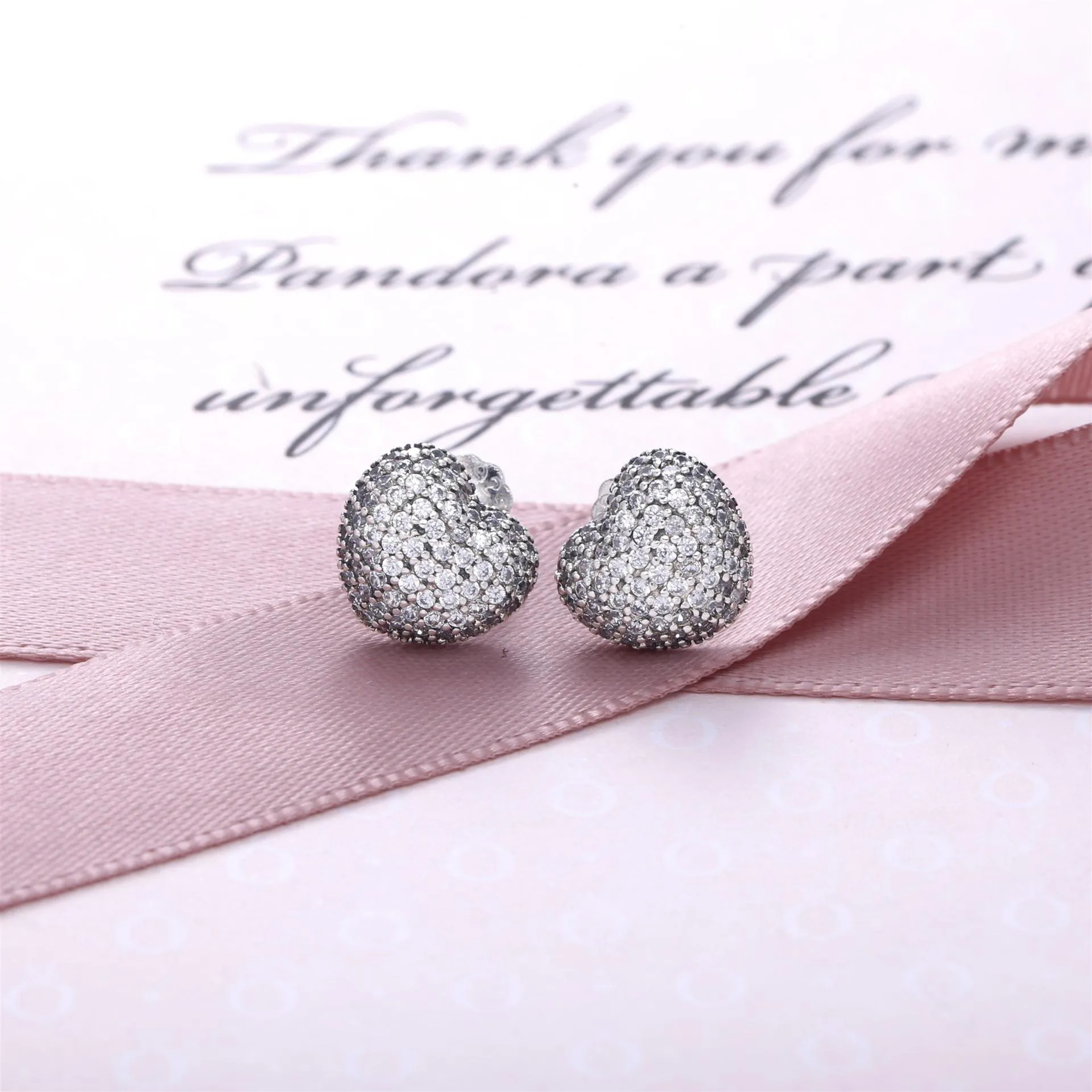 PANDORA Pavé Heart Stud Earrings - 290541CZ