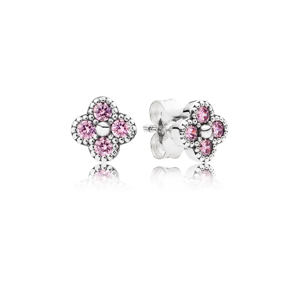 PANDORA Pink Oriental Blossom Stud Earrings - 290647PCZ