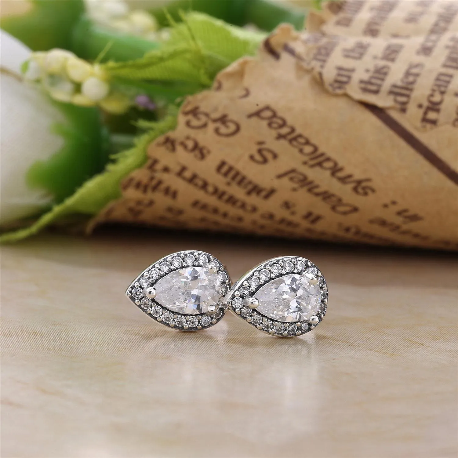 PANDORA Radiant Teardrops Clear CZ Stud Earrings - 296252CZ