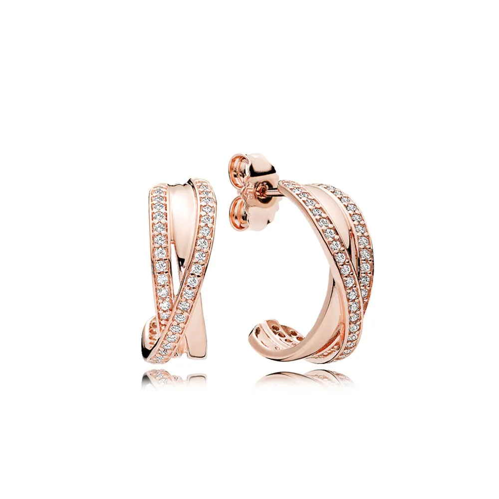 pandora rose intertwined hoop earrings 280730cz