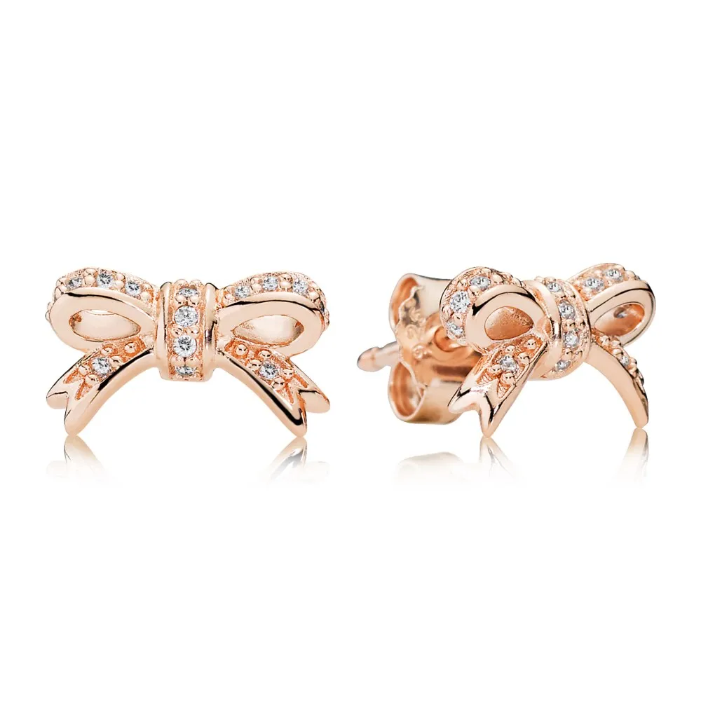 PANDORA Rose™ Sparkling Bow with Clear CZ Stud Earrings - 280555CZ