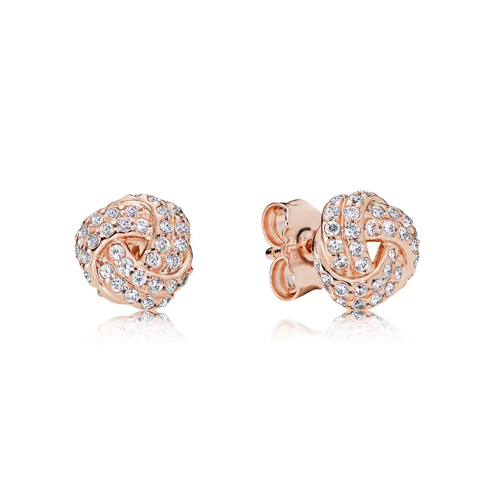 PANDORA Rose™ Sparkling Love Knot, Clear CZ Stud Earrings - 280696CZ