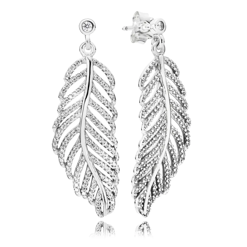 PANDORA Shimmering Feathers Earrings - 290584CZ