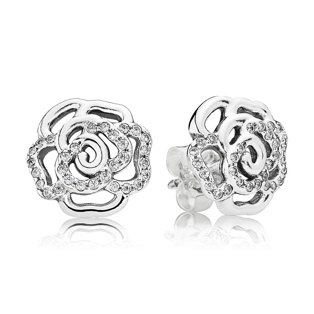 PANDORA Shimmering Roses Stud Earrings - 290575CZ