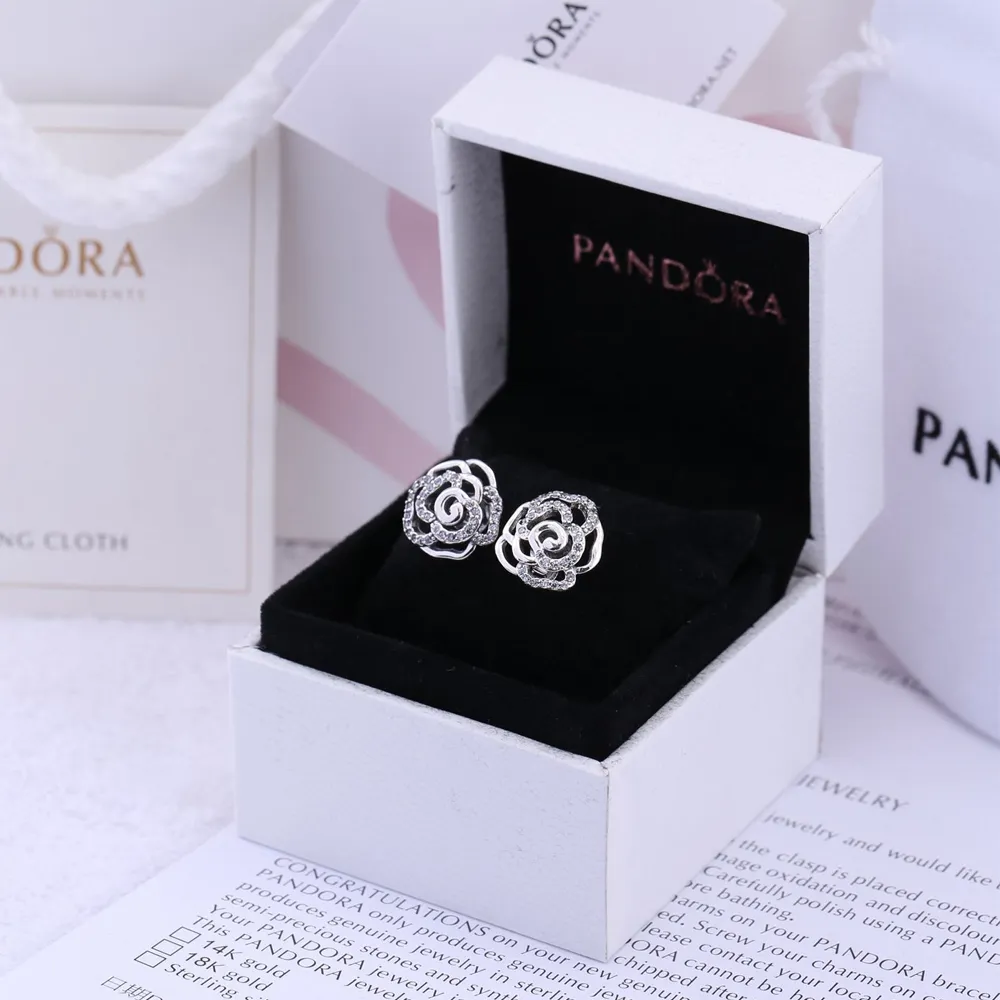 PANDORA Shimmering Roses Stud Earrings - 290575CZ