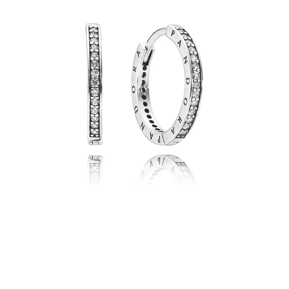 pandora signature hoop earrings 290558cz