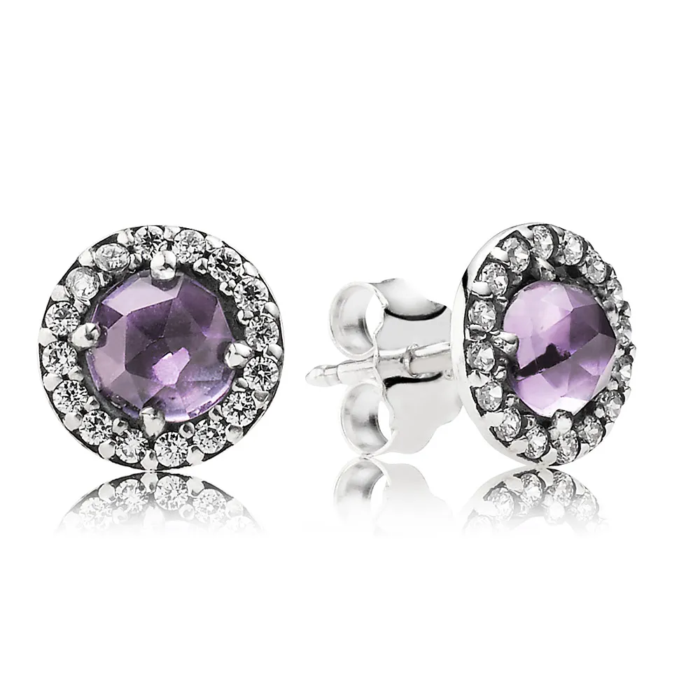 PANDORA Sparkling Amethyst Stud Earrings - 290548AM