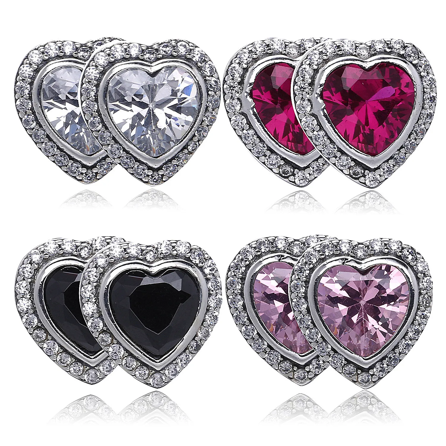 PANDORA Sparkling Hearts Stud Earrings - 290568CZ