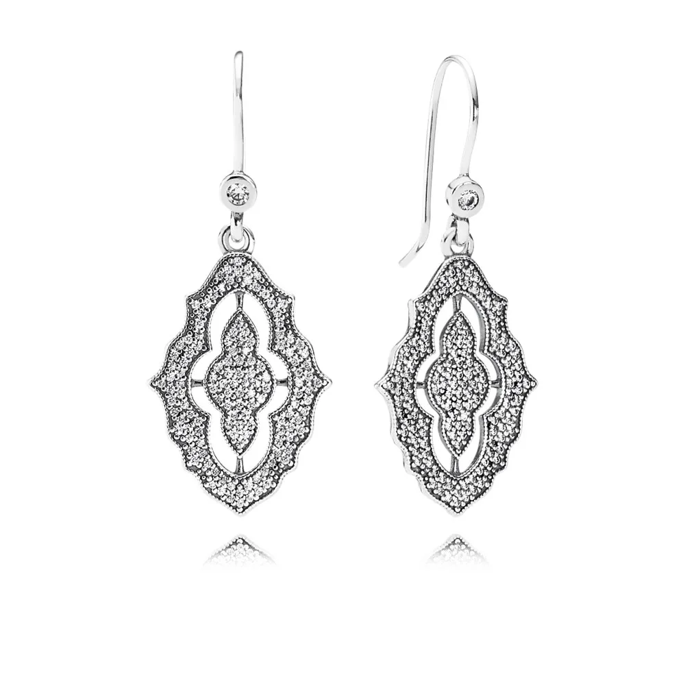 pandora sparkling lace drop earrings clear cz 290563cz