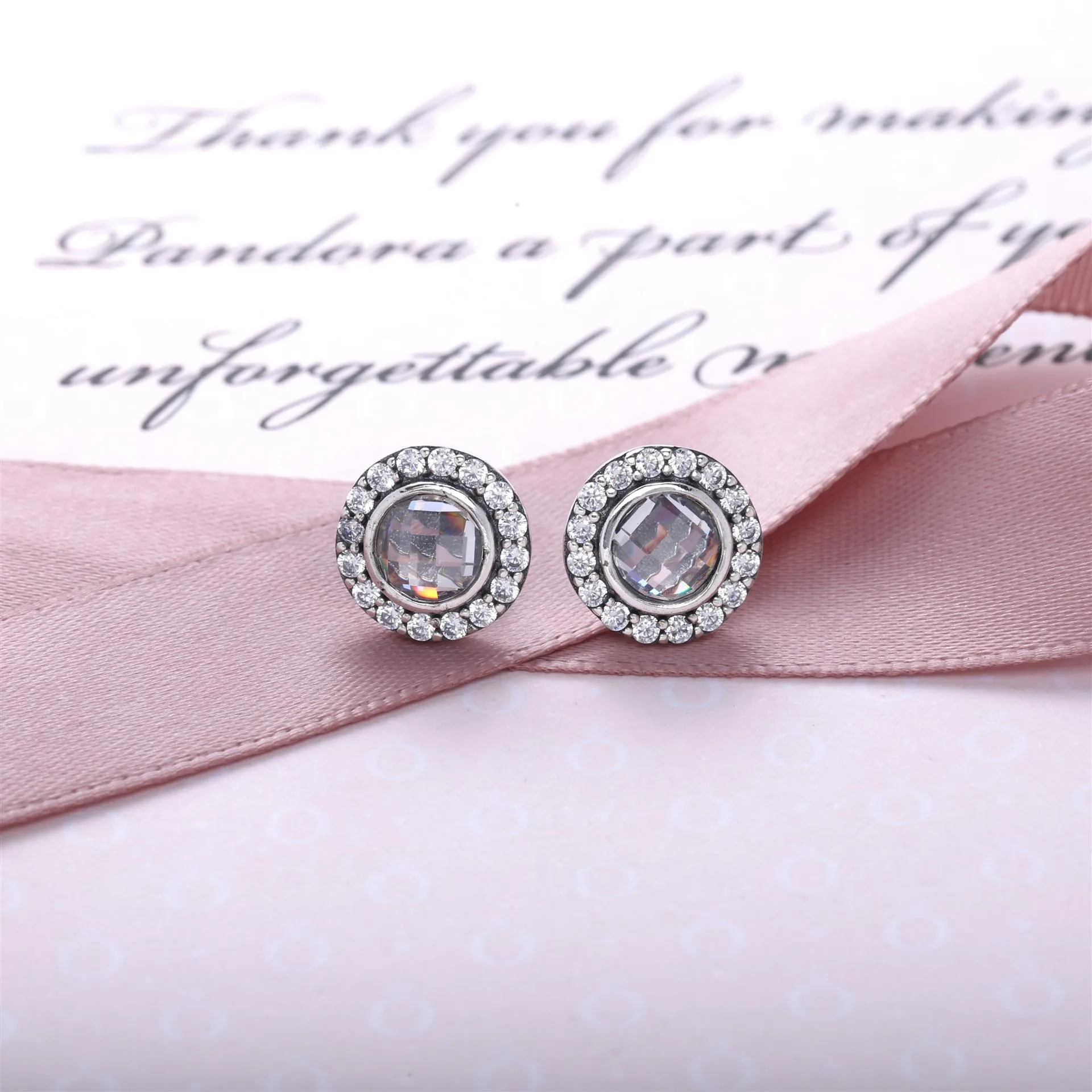 PANDORA Statement Pink Sparkling Stud Earringst - 290553PCZ