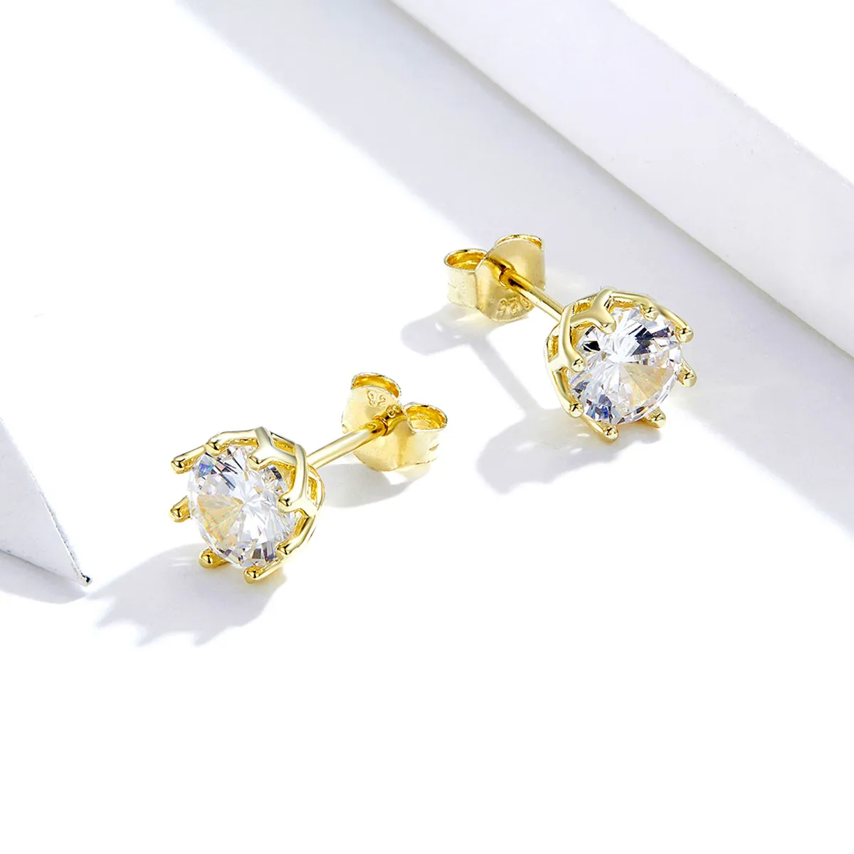 Pandora Style Gold-Plated Light Stud Earrings - SCE499-B