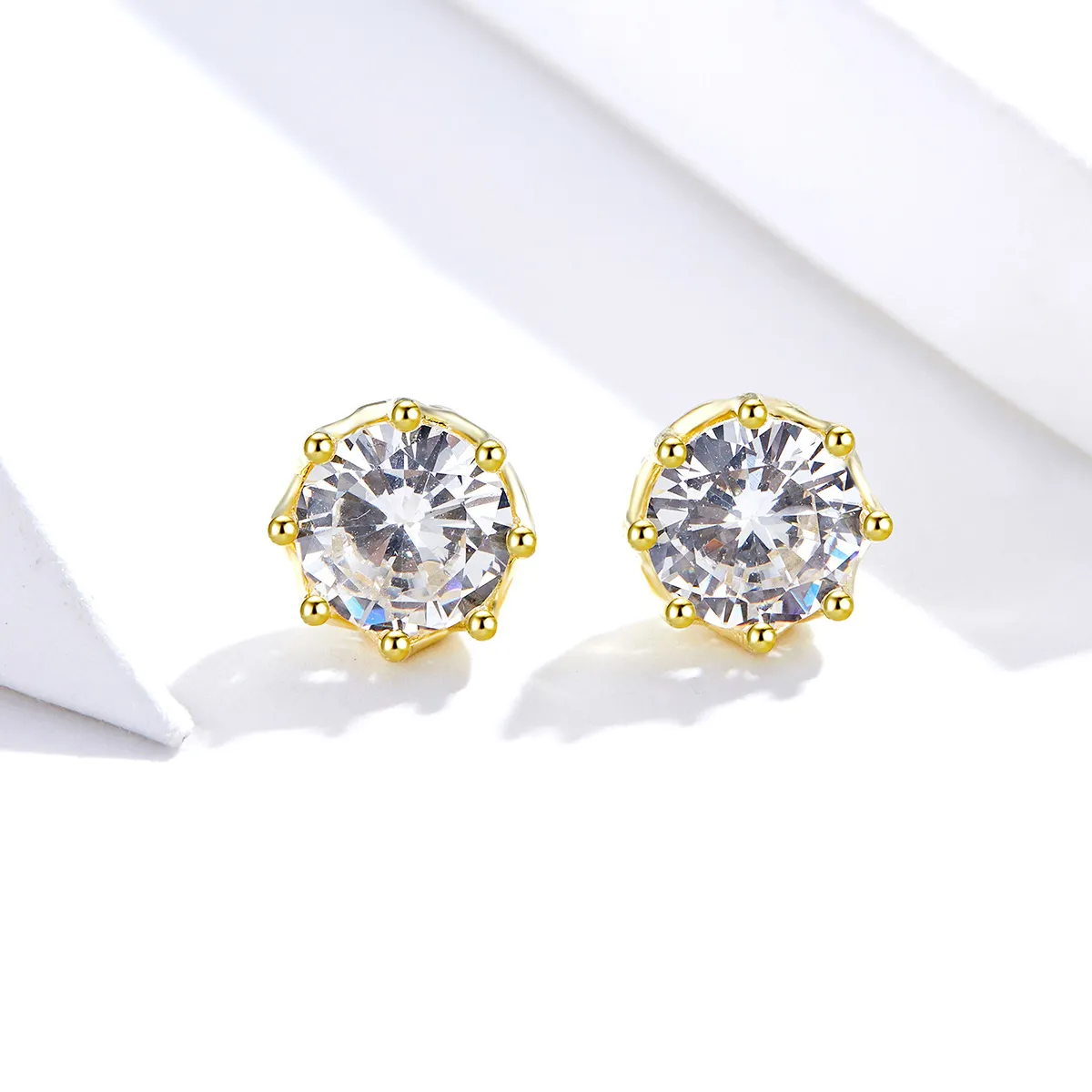 Pandora Style Gold-Plated Light Stud Earrings - SCE499-B