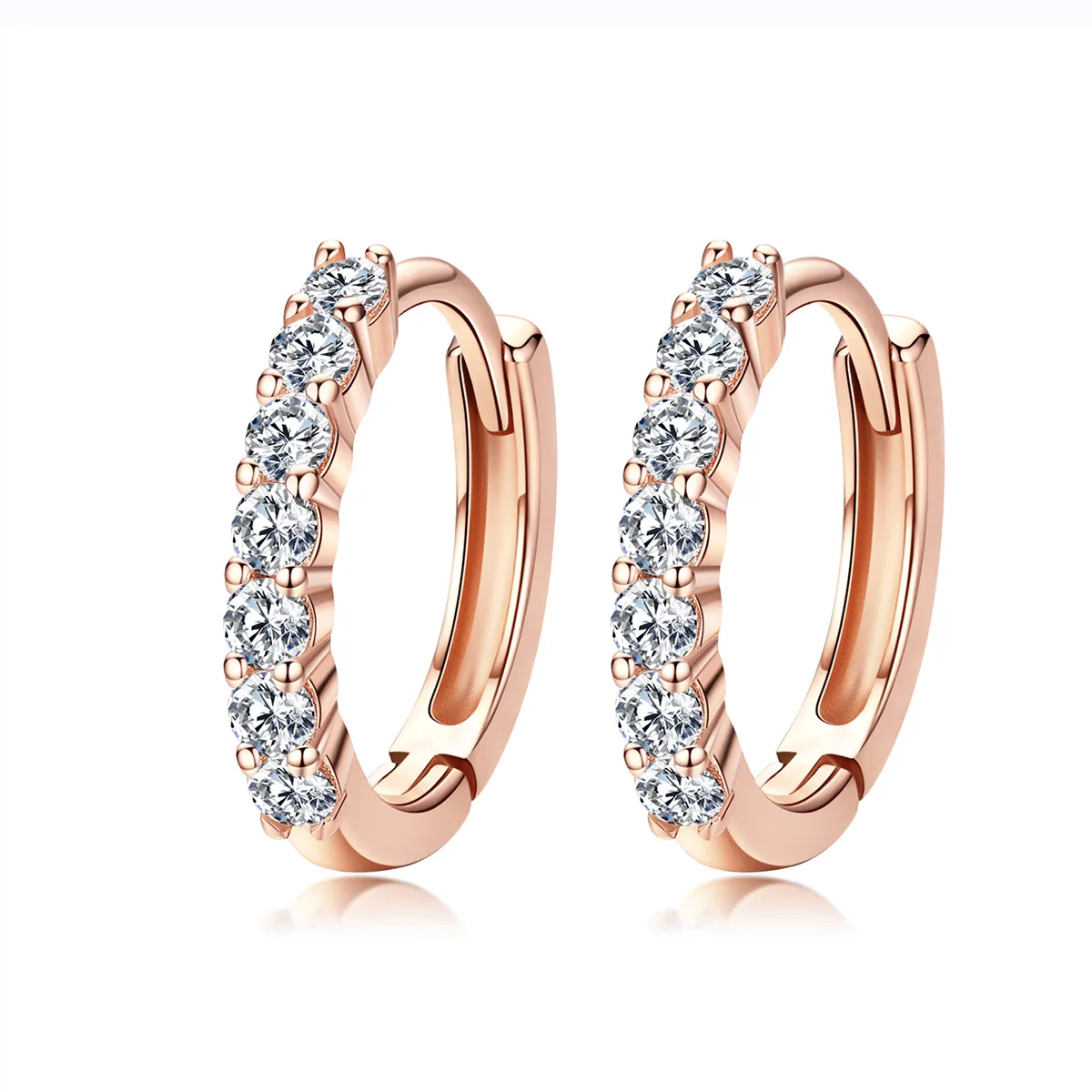 Pandora Style Rose Gold Declaration of Grace Hoop Earrings - SCE351-C